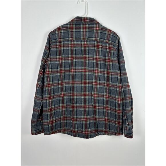 L.L. Bean Lumberjack Shirt Jacket Sherpa Lined Plaid Button Up Medium Regular - Picture 8 of 15
